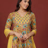 Dhiyona VA Women's Floral Printed Regular Gotta Patti Pure Cotton Kurta, Trousers with Dupatta