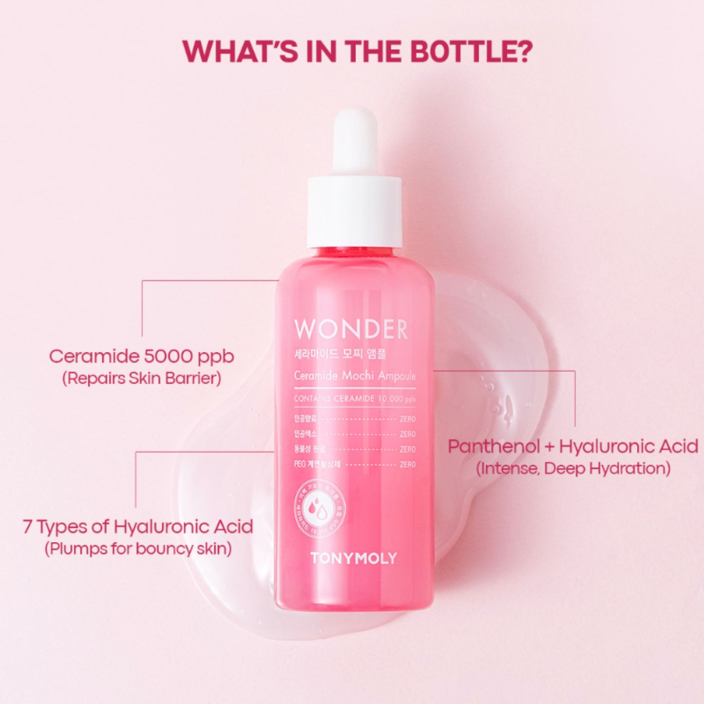 TONYMOLY Korean Wonder Ceramide Mochi Serum to Moisturize, Firm & Brighten Dry Skin