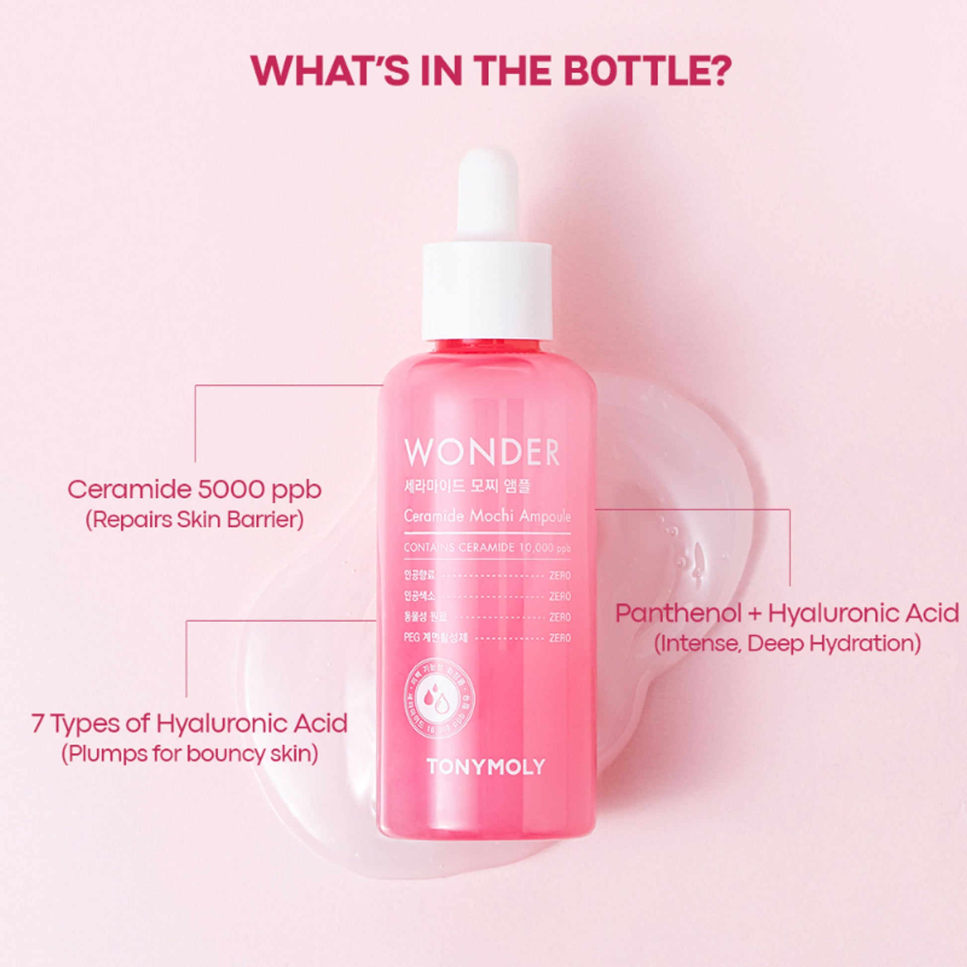 TONYMOLY Korean Wonder Ceramide Mochi Serum to Moisturize, Firm & Brighten Dry Skin