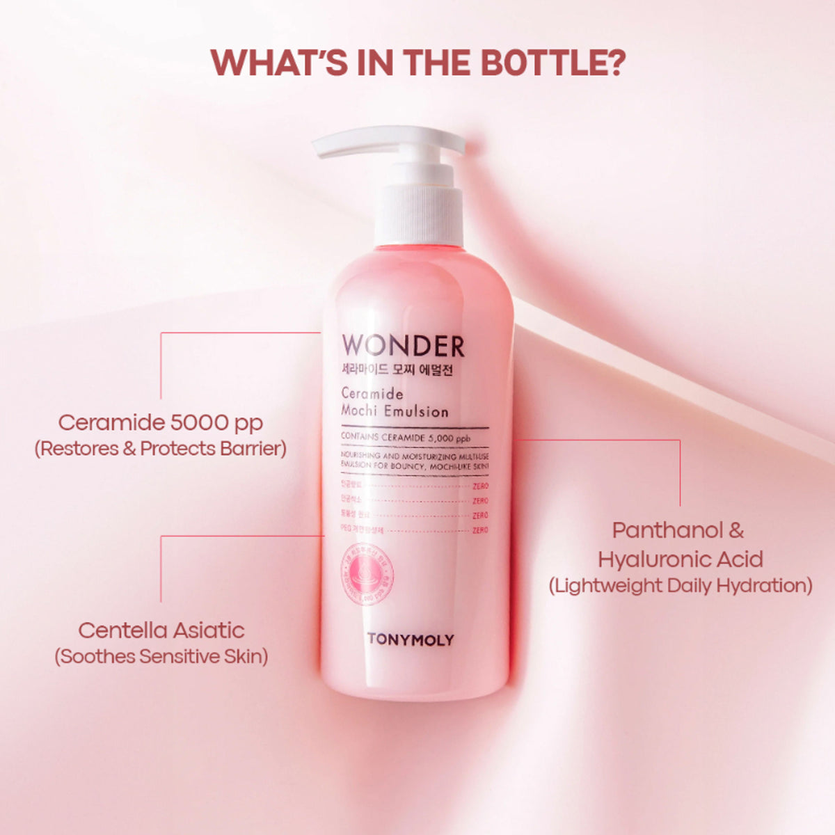 TONYMOLY Korean Wonder Ceramide Mochi Lightweight Daily Moisturiser for Dry Skin & Barrier Repair