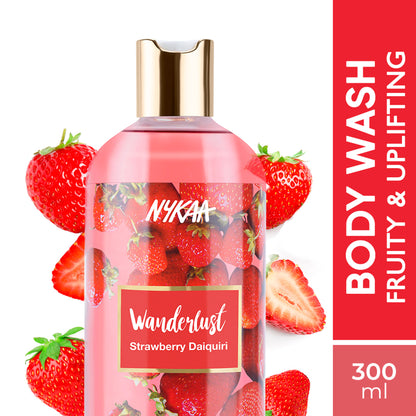 Nykaa Wanderlust Perfume Body Wash - Hydraing & Cleansing - Strawberry Daiquiri