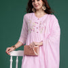 Dhiyona IE Ethnic Motifs Embroidered Pure Cotton Kurta with Trousers & Dupatta