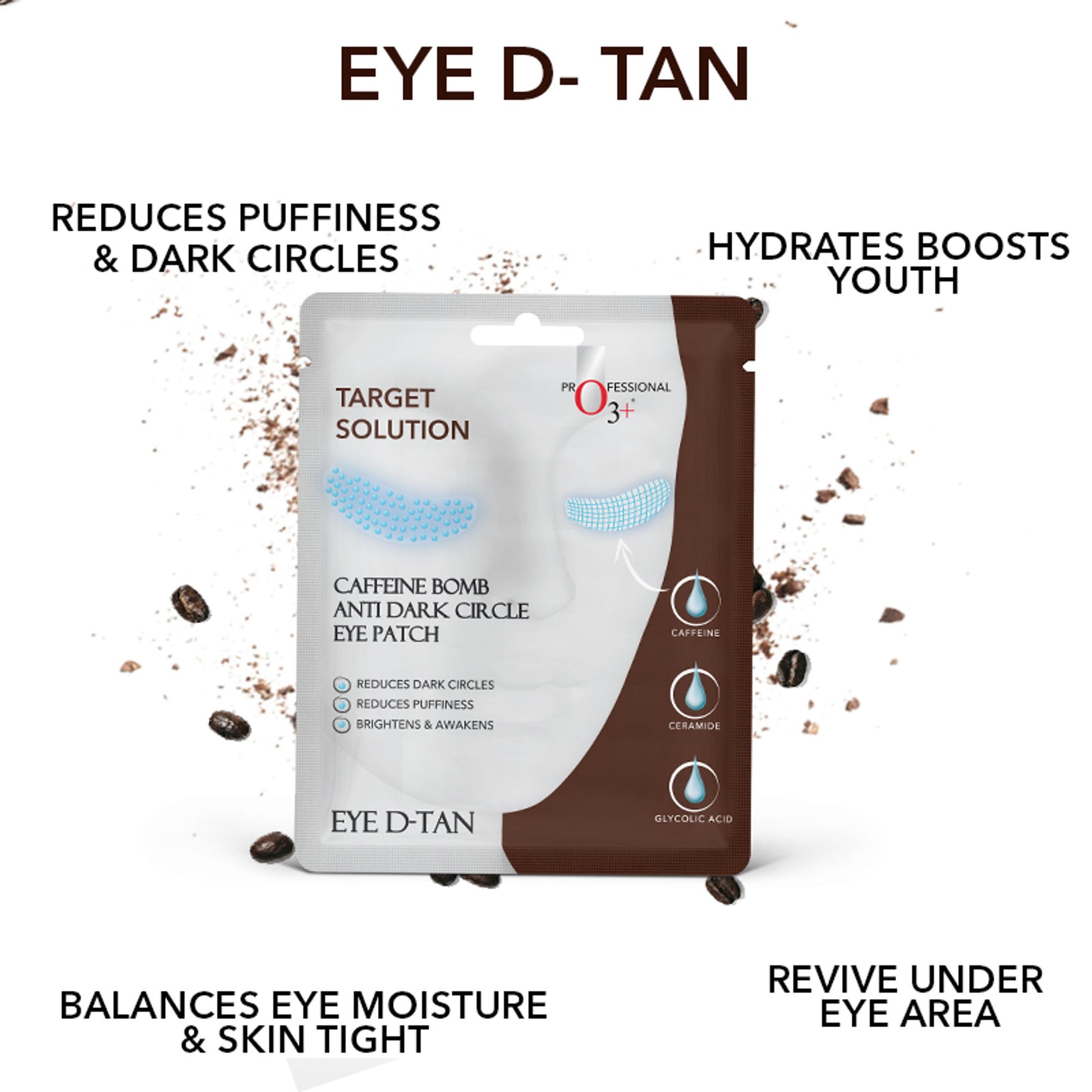 O3+ Caffeine Bomb Eye D-Tan Patch Sheet Mask
