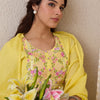 Dhiyona IE Women Floral Embroidered Cotton Kurta with Trousers & Dupatta