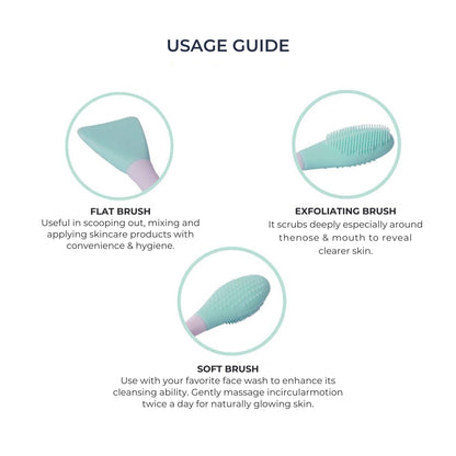 Allure Dual-Sided Face Cleansing Brush & Mask Applicator - Pack Of 2