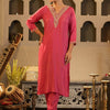 Dhiyona IE Women Ethnic Motifs Embroidered Regular Kurta with Trousers