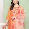 Dhiyona IE Women Floral Yoke Design Regular Liva Kurta with Trousers & Dupatta