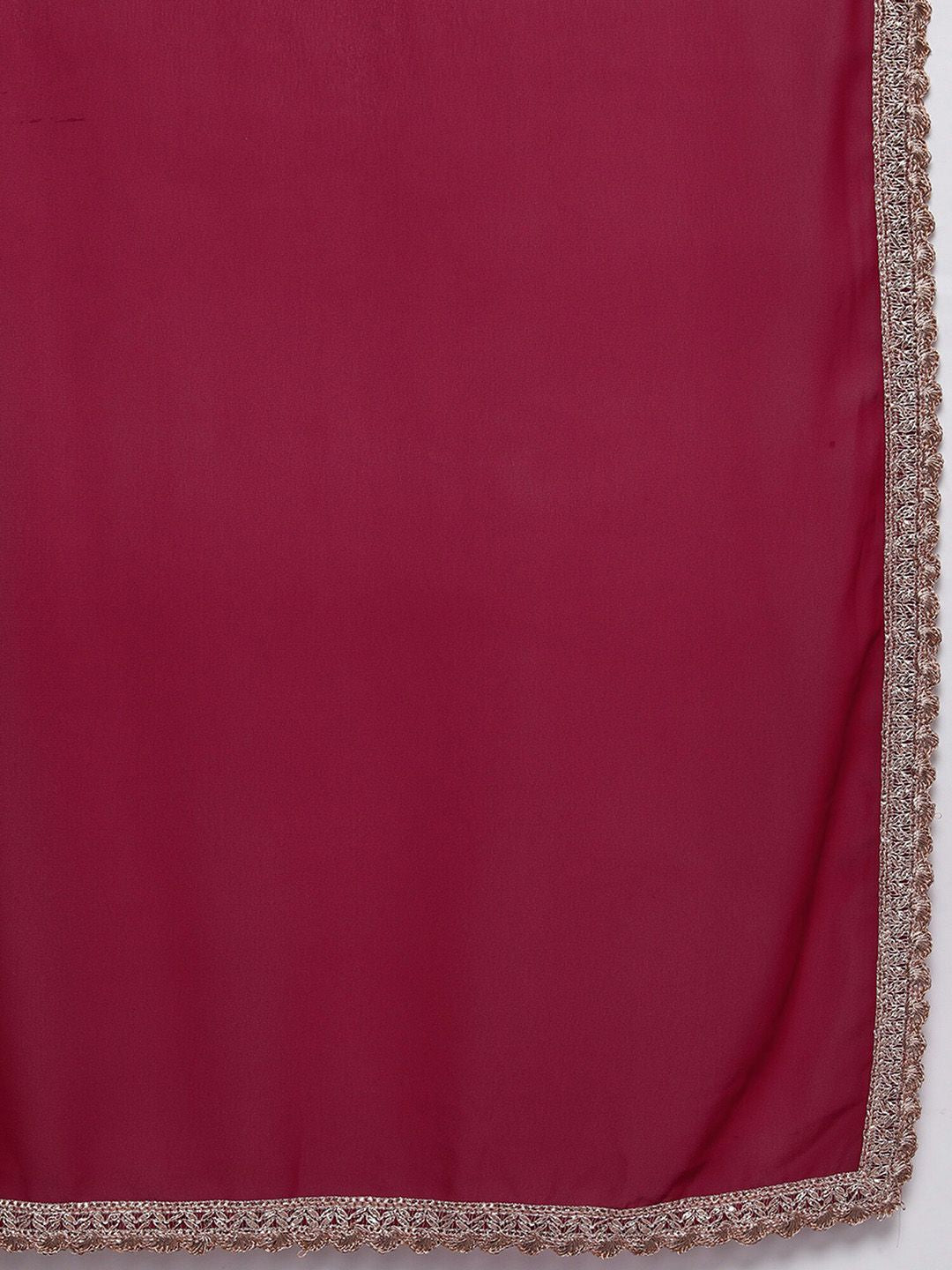 Indyancart IE Floral Embroidered Sequinned Georgette Straight Kurta with Sharara & With Dupatta