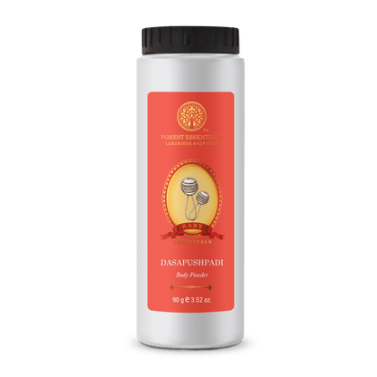 Forest Essentials Baby Body Powder Dasapushpadi, talc-free natural baby powder with floral scent, gentle and safe for delicate skin.