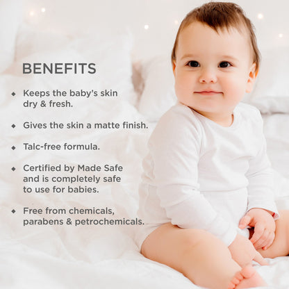 Forest Essentials Baby Body Powder Dasapushpadi natural talc-free baby powder, gentle and safe for delicate skin.