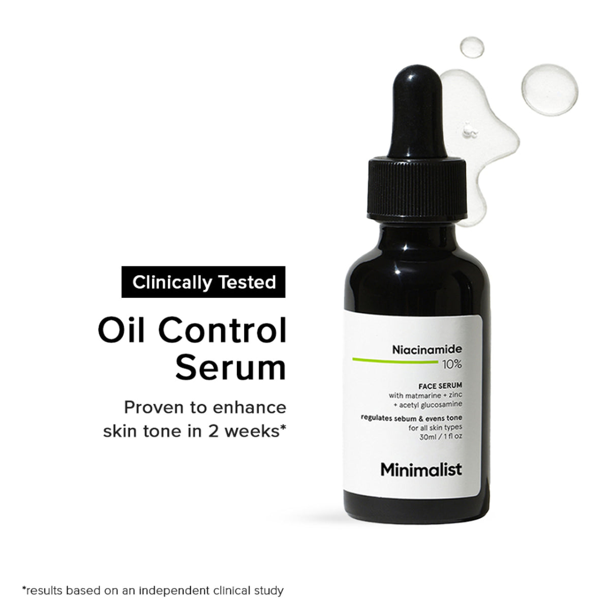 Minimalist 10% Niacinamide Face Serum With Matmarine + Zinc For Reducing Oil & Blemishes