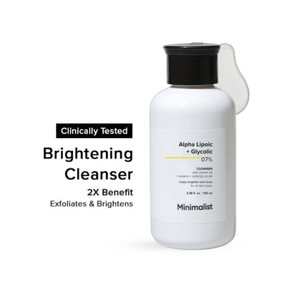 Minimalist 7% ALA & AHA Brightening Face Wash With Vitamin B5 & Glycolic acid For Glowing Skin