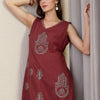 Dhiyona IE Embroidered A-Line Top With Palazzos Co-Ords