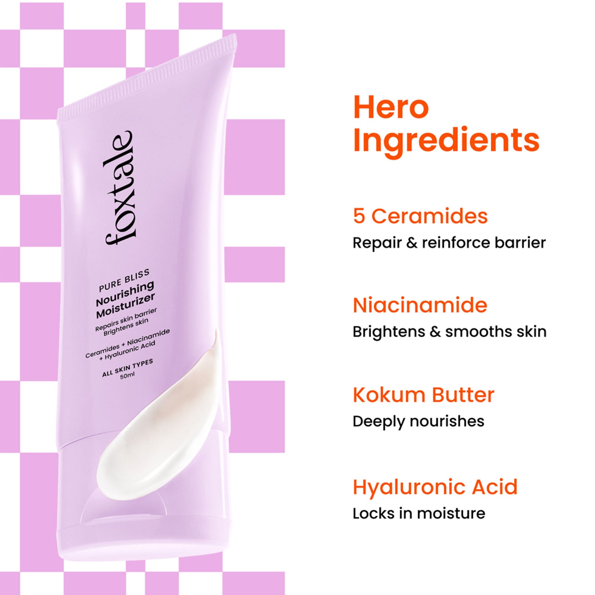 Foxtale Nourishing Ceramide Moisturizer For Barrier Repair, Hydration & Rough Skin