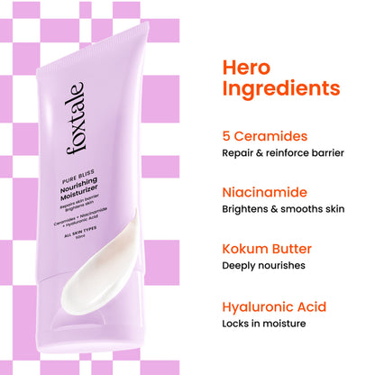 Foxtale Nourishing Ceramide Moisturizer For Barrier Repair, Hydration & Rough Skin