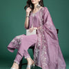 Indyancart IE Floral Embroidered Thread Work Kurta with Trousers & With Dupatta
