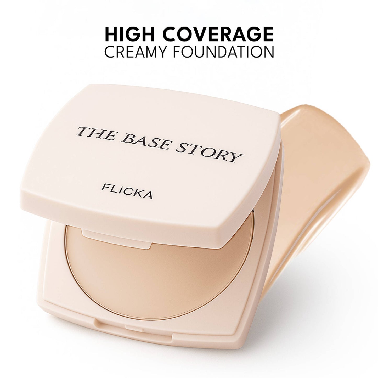 FLiCKA Combo Base Story Cream Foundation Ivory + Silk Touch Primer + Beauty Blender Sponge w/Case
