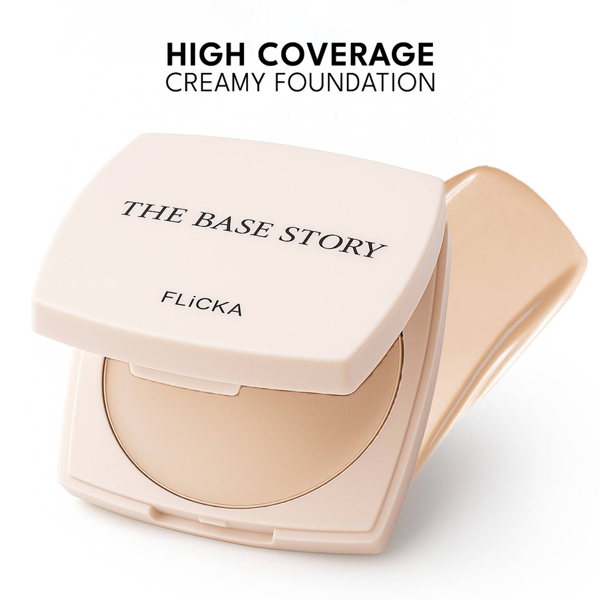 FLiCKA Combo Base Story Cream Foundation Ivory + Silk Touch Primer + Beauty Blender Sponge w/Case
