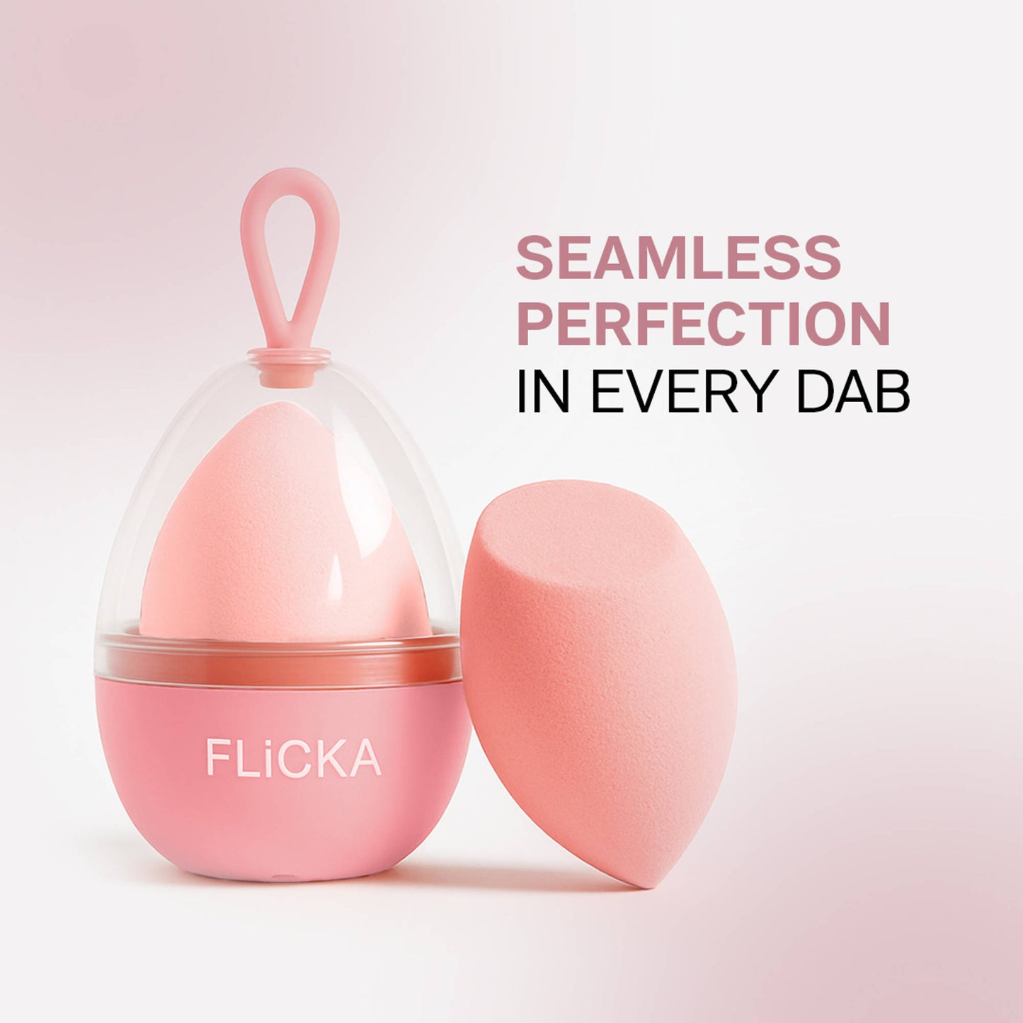 FLiCKA Combo Base Story Cream Foundation Coffee + Silk Touch Primer + Beauty Blender Sponge w/Case