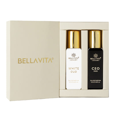 Bella Vita Organic Light & Dark (CEO Man & White OUD) Perfume Combo For Him