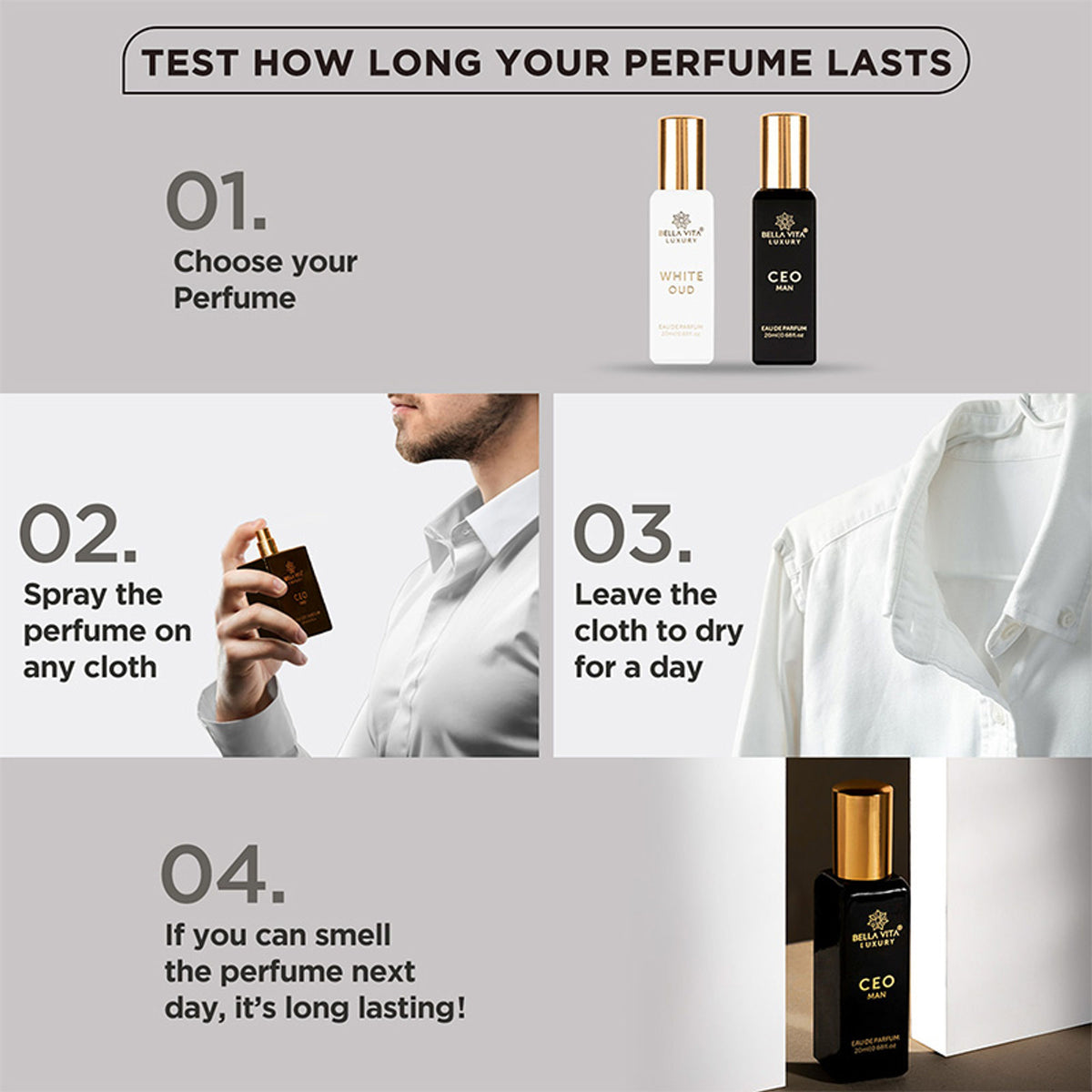 Bella Vita Organic Light & Dark (CEO Man & White OUD) Perfume Combo For Him