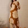 Dhiyona IE Women Floral Printed Regular Pure Cotton Kurta with Trousers