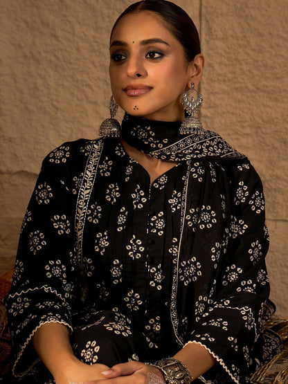 Ethnic Motifs Printed Kurta With Trouser & With Dupatta