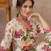 Dhiyona IE Women Floral Printed Regular Pure Cotton Kurta with Trousers