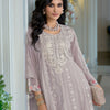 Indyancart IE Adults-Women Woven Design Embroidered Anarkali Kurta with Trousers & Dupatta
