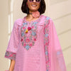 Indyancart IE Women Floral Embroidered Regular Thread Work Pure Cotton Kurta with Trousers & With Dupatta