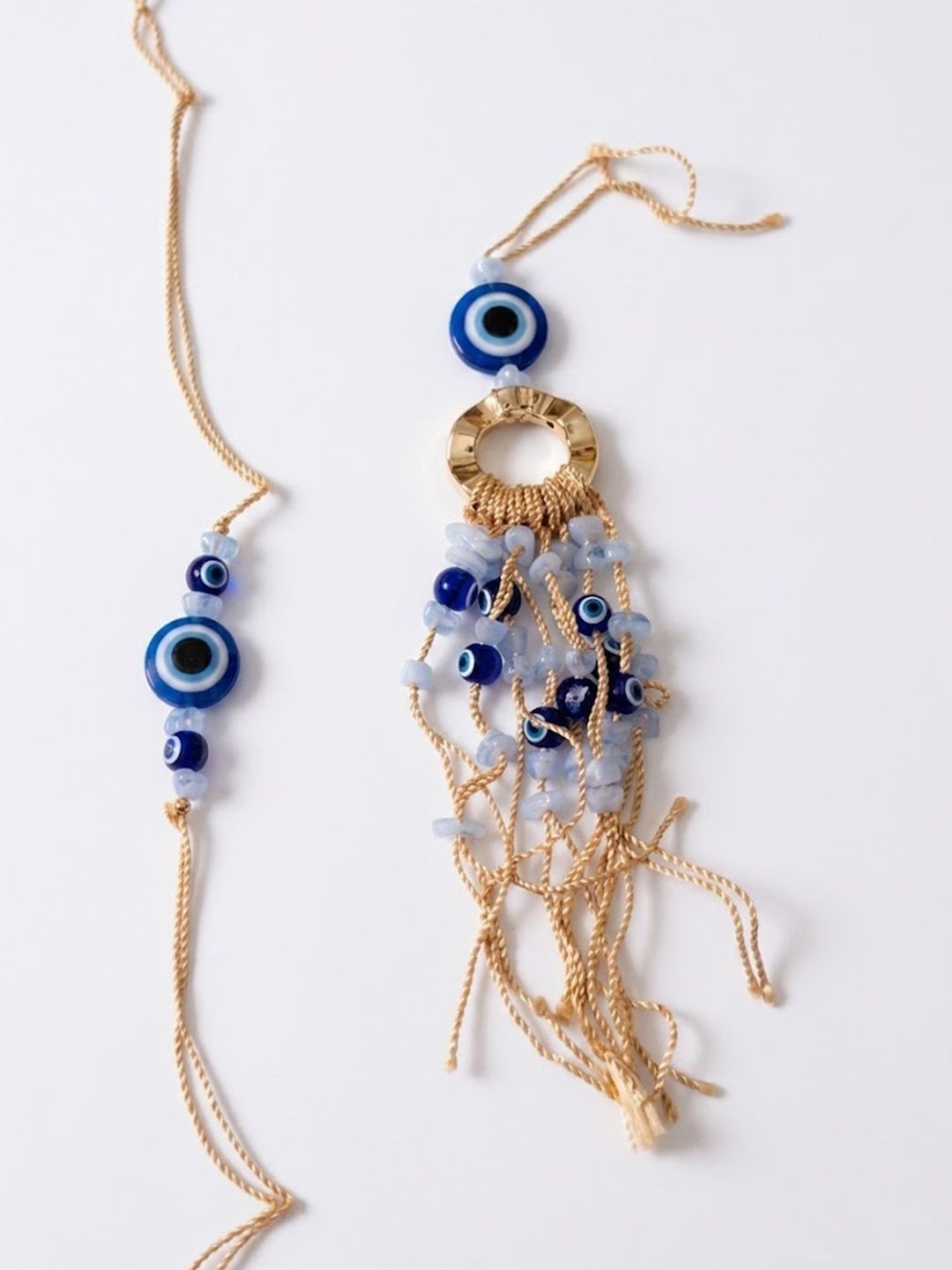 Anouk Set Of 2 Gold Toned Round Evil Eye Bhaiya Bhabhi Rakhi
