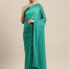 Women's Georgette Sea Green Solid Designer Saree With Blouse Piece