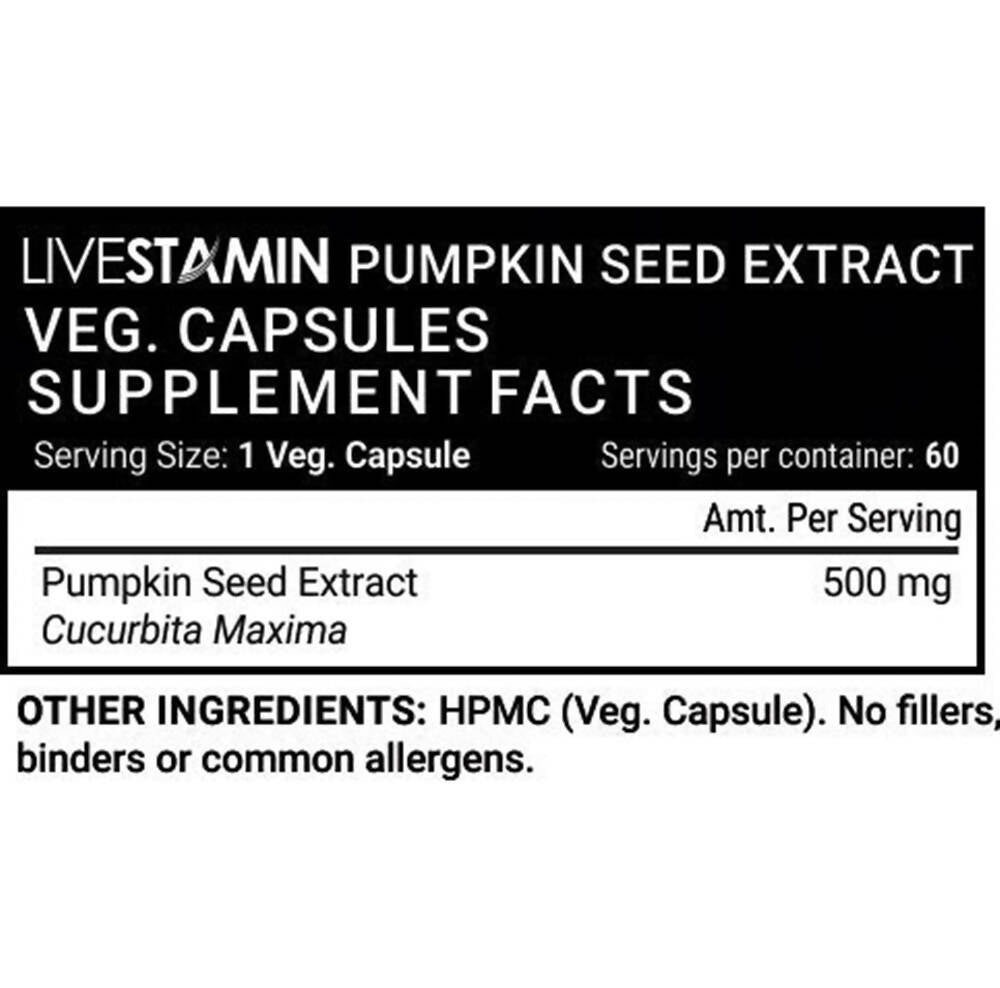 Livestamin Pumpkin Seed Extract Capsules - Indyancart