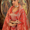 Dhiyona IE Floral Embroidered V-Neck Regular Liva Kurta With Trouser With Dupatta