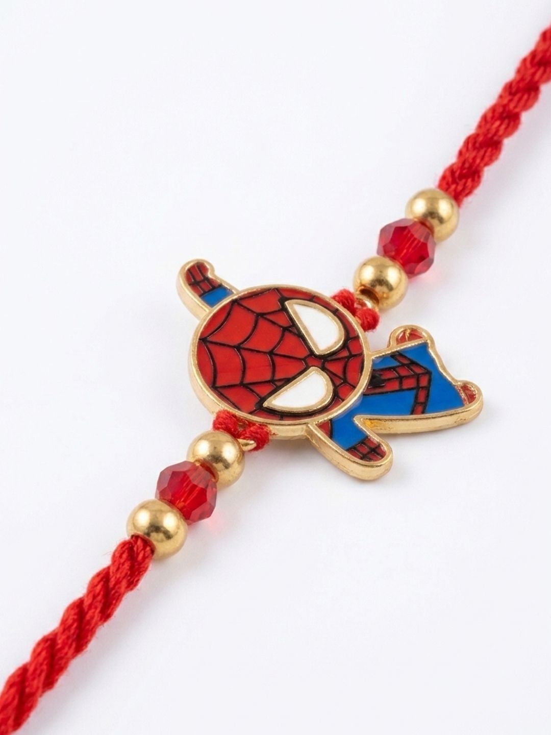 Anouk Kids Spider Man Character Artificial Beads Thread Rakhi With Roli Chawal Chandan