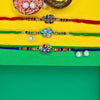 Dhiyona Set Of 3 Beaded Cotton Thread with AD Stones & Meenakari Designer Rakhi for Brother
