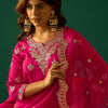 Indyancart VA Women Ethnic Motifs Embroidered Kurta with Sharara & Dupatta