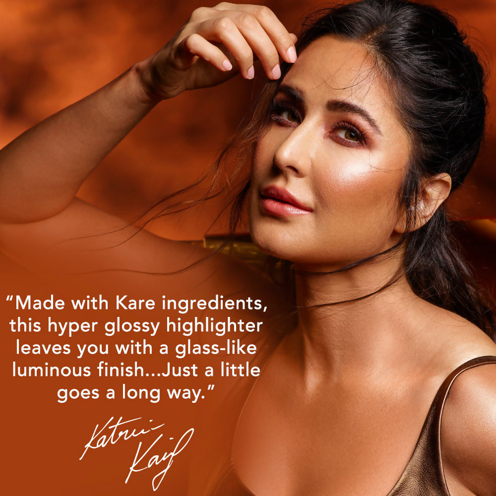 Kay Beauty Hyper Gloss liquid highlighter in sparkling shade, with a glossy lip gloss finish and shimmering, luminous look.