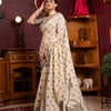 Dhiyona GR Women's Maitri Cream Linen Woven Saree