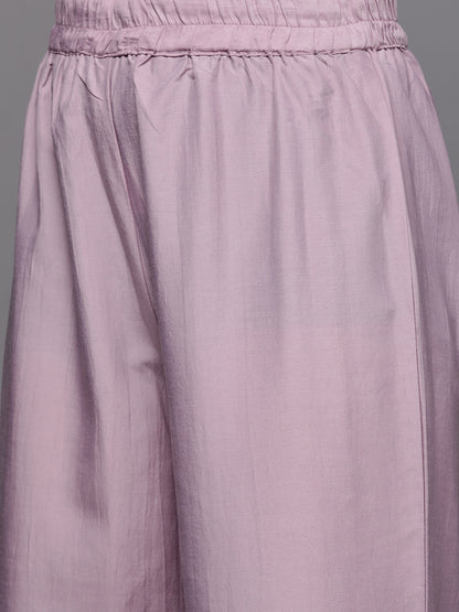 Indyancart VR Women's Embroidered Kurta Paired With Contrast Color Sharara And Dupatta
