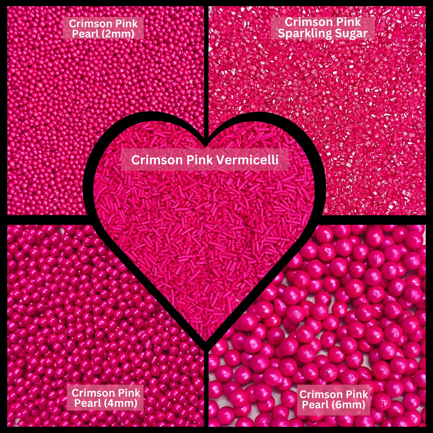 Confect Sprinkles for Cakes & Cupcakes Decoration | USP-6(Crimson Pink)