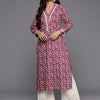 Dhiyona VR Women's Magenta Floral Printed Straight Kurta