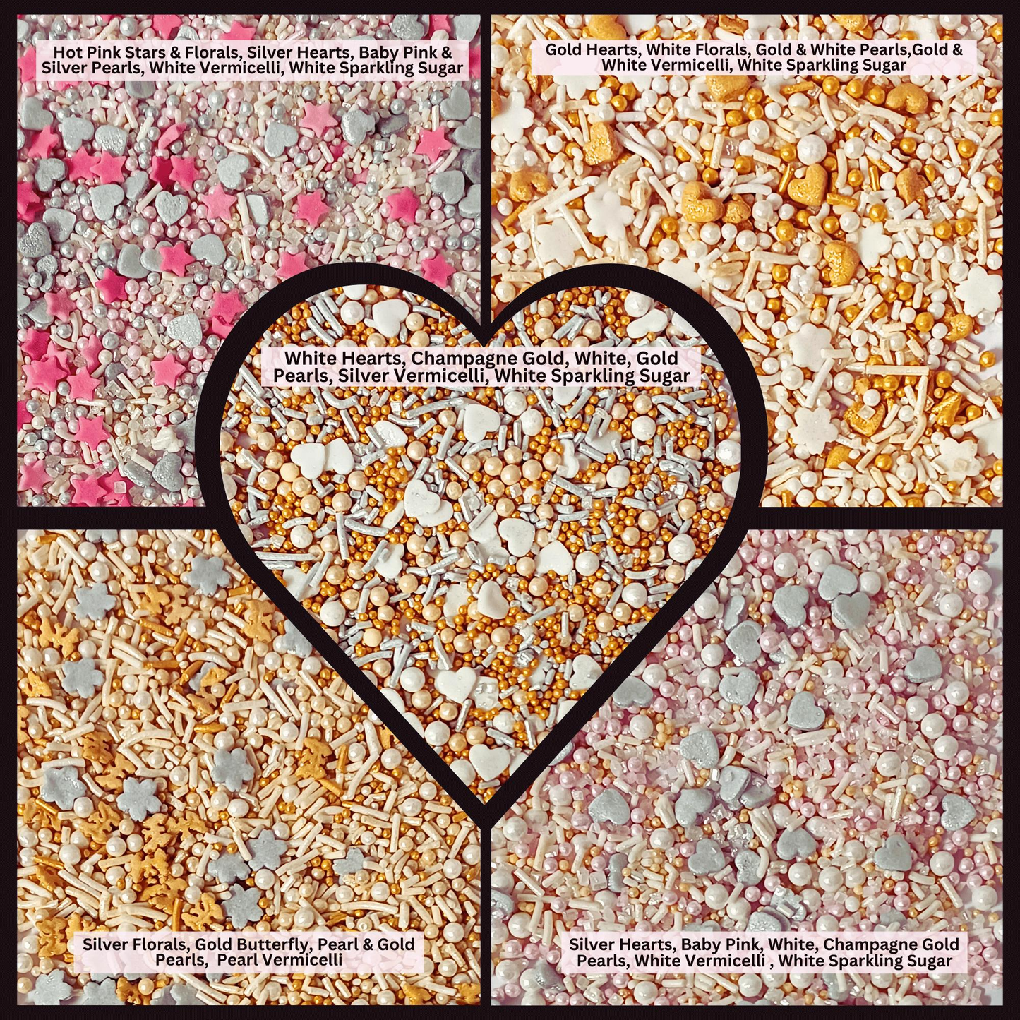 Confect Valentine Sprinkles | 19 Edible Decoration for Baking & Dessert