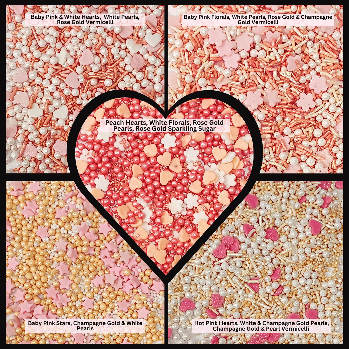 Confect Valentine Sprinkles | 09 Edible Decoration for Baking & Dessert