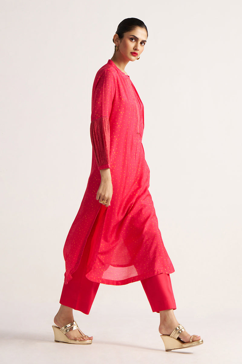 Women's Rani Pink Bemberg Silk Festive Co-ord Set