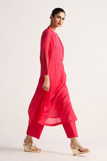 Women's Rani Pink Bemberg Silk Festive Co-ord Set