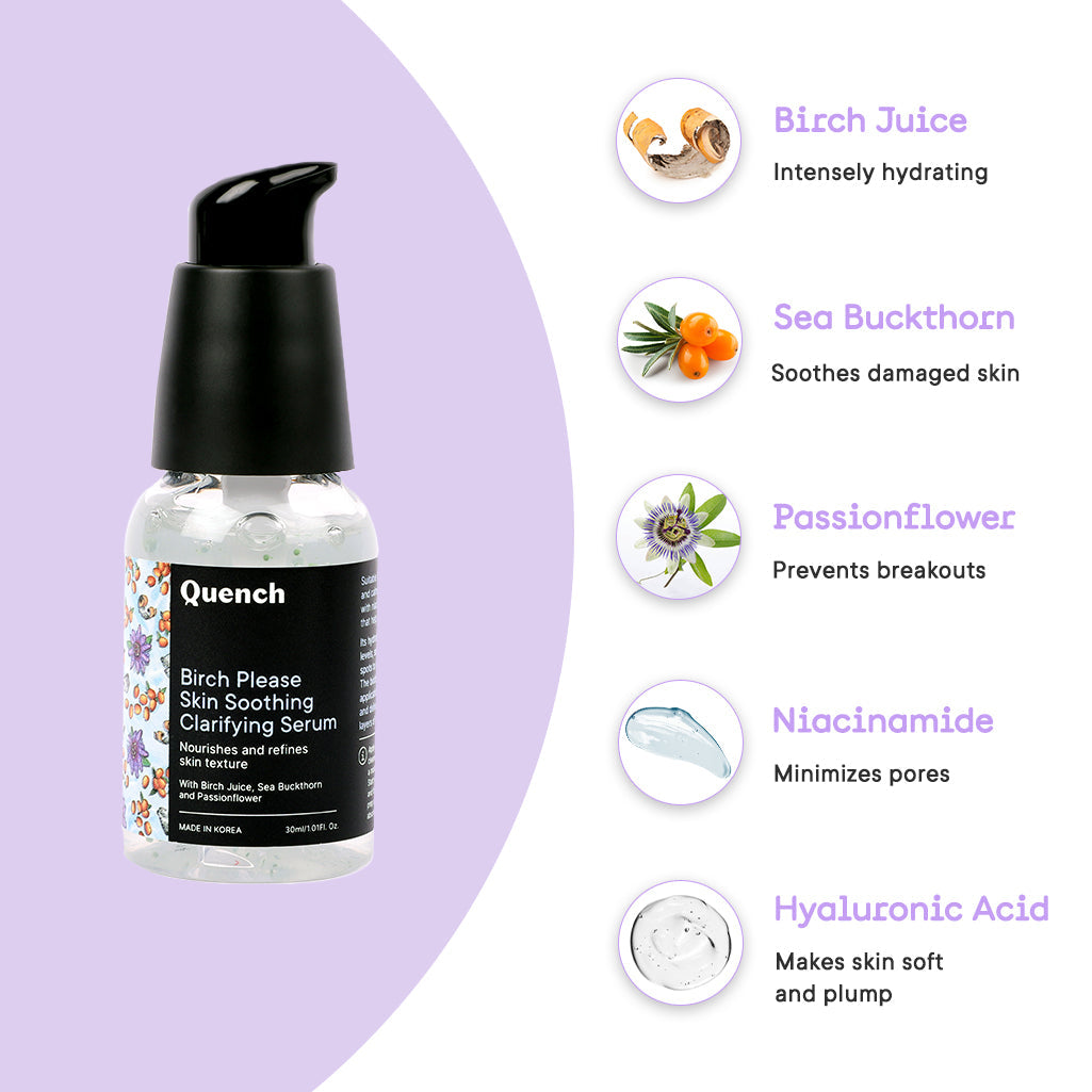 Quench Botanics Birch Please Skin Soothing Clarifying Serum - Indyancart