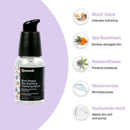 Quench Botanics Birch Please Skin Soothing Clarifying Serum - Indyancart