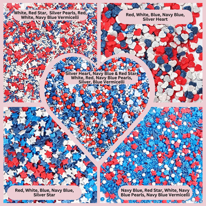 Confect Heart & Star Sprinkles | Pearls & Jimmies | Ultimate Avenger Patriotic Sprinkles