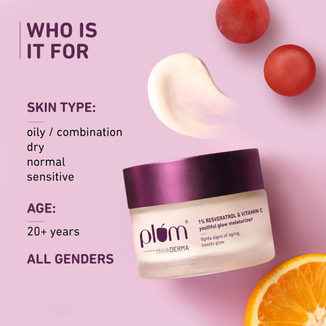 Plum Goodness 1% Resveratrol & Vitamin C Youthful Glow Moisturizer